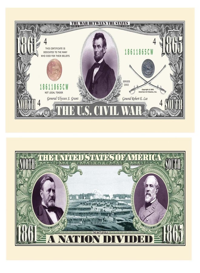 American Art Classics Pack of 25 - US Civil War Novelty Money Bill - Image 1